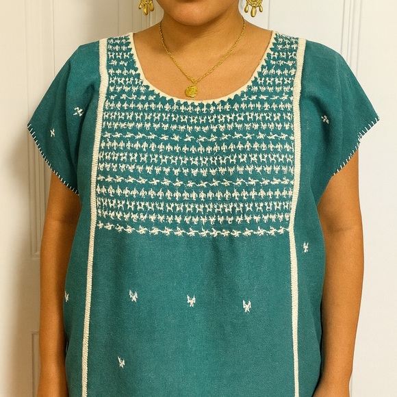 Artisan Tops - Oaxaca Artisan Hand-loomed Embroidered Blouse Guelaguetza Lobster Ethical Animal